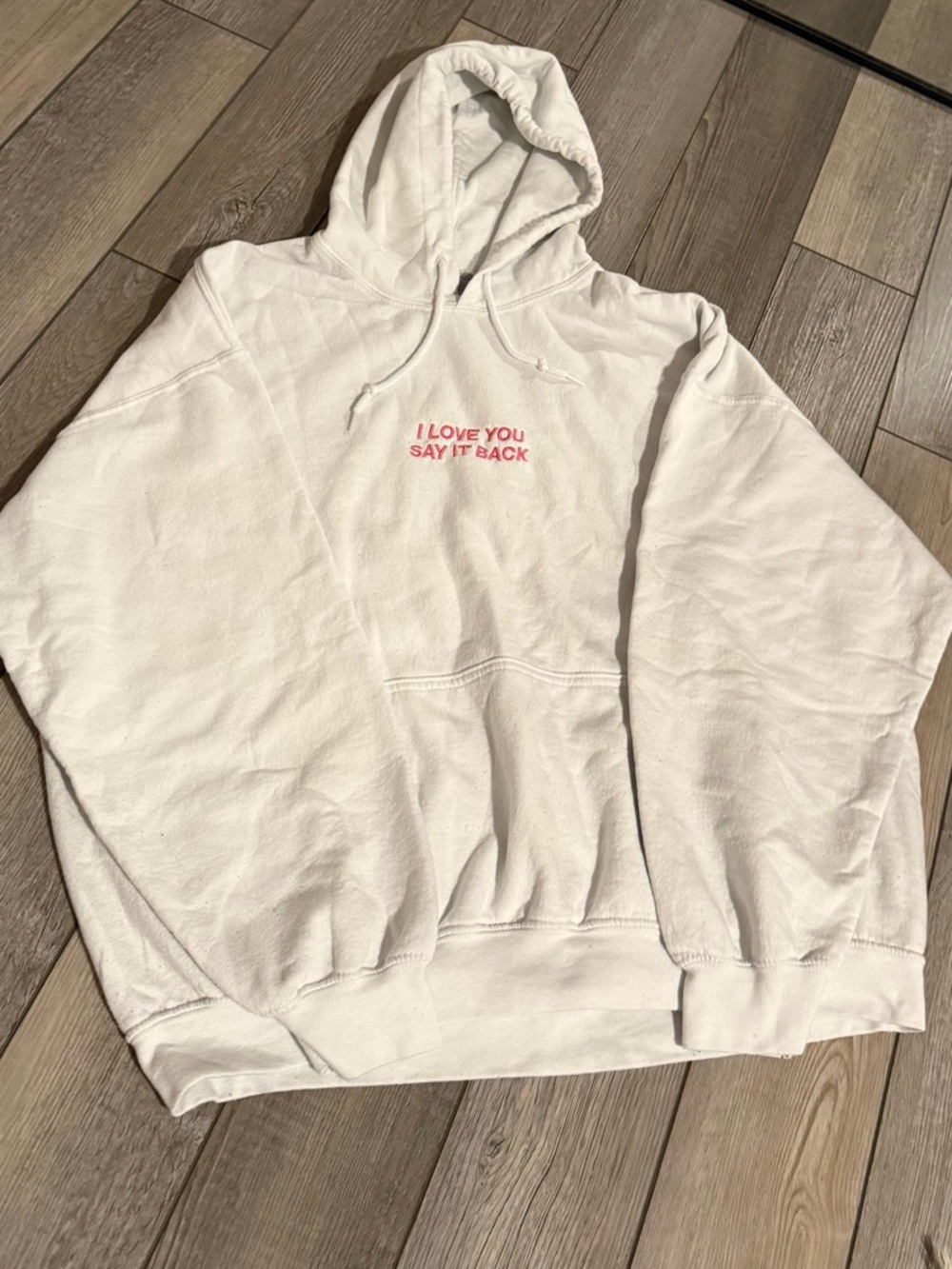 LONELY GHOST White and Pink Hoodie